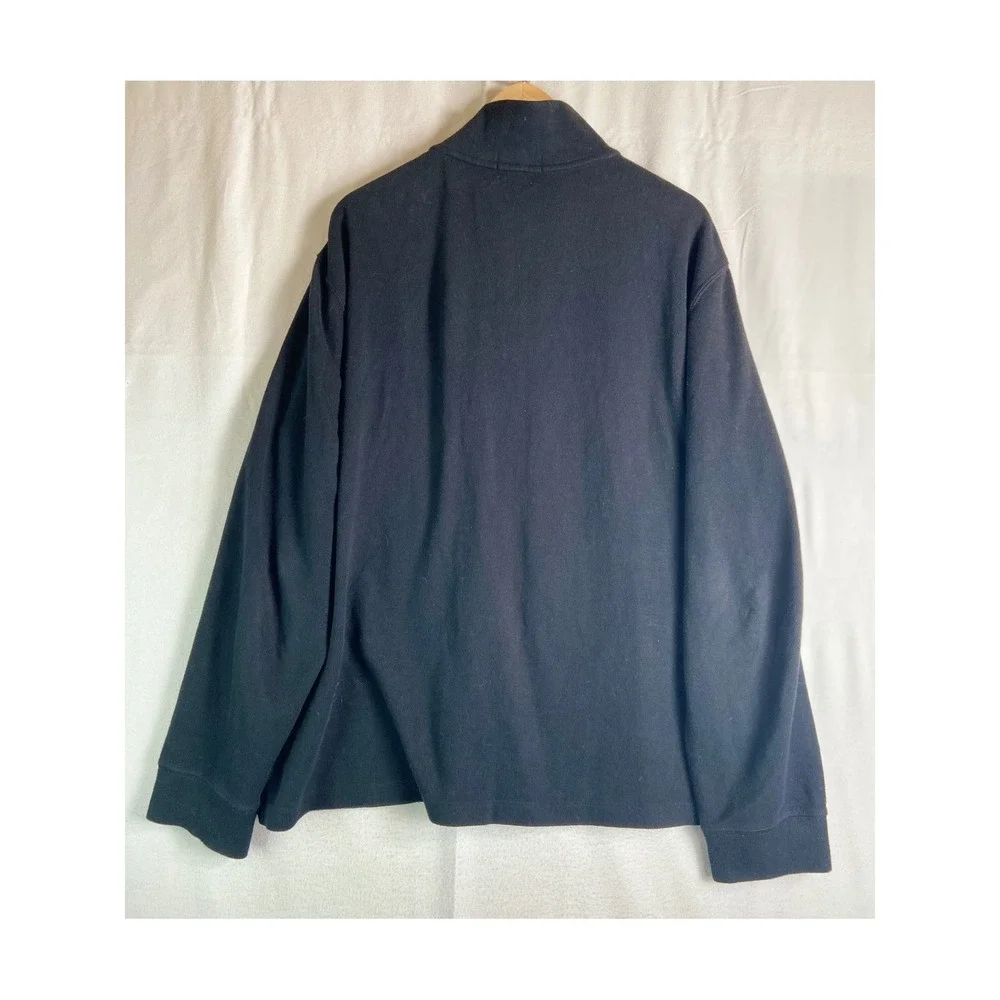 Polo Ralph Lauren Mens XL Black Estate Rib Quarter Zip Pullover Preppy Classic